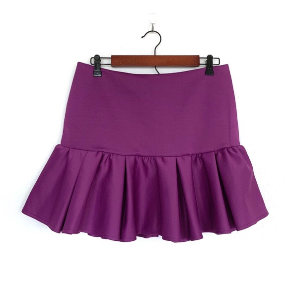 ASOS Dresses & Skirts - ASOS Purple Ruffle Drop Waist Mini Skirt
